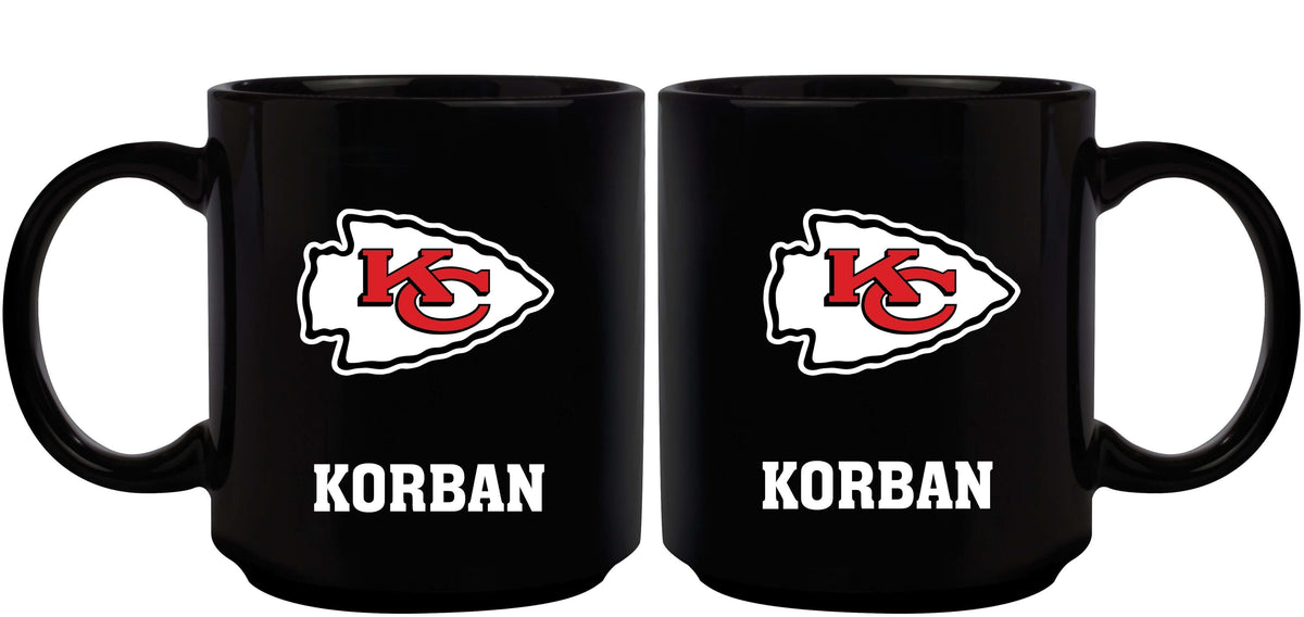 11oz Black Personalized Ceramic Mug | Kansas City Chiefs CurrentProduct, Custom Drinkware, Drinkware_category_All, Gift Ideas, Kansas City Chiefs, KCC, NFL, Personalization, Personalized_Personalized 194207372746 $20.11
