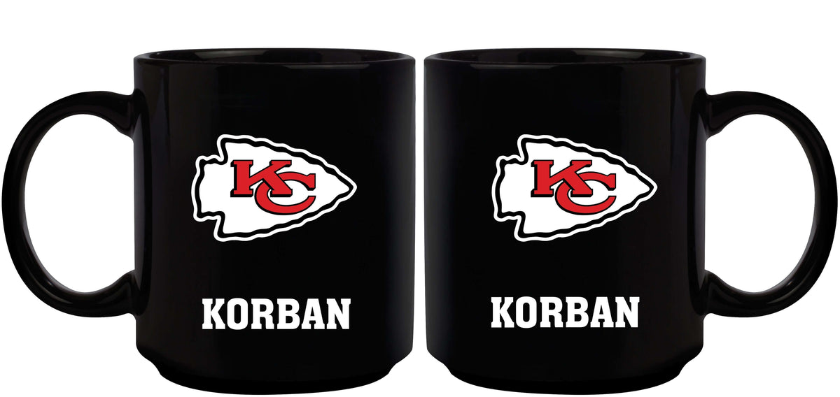 11oz Black Personalized Ceramic Mug | Kansas City Chiefs CurrentProduct, Custom Drinkware, Drinkware_category_All, Gift Ideas, Kansas City Chiefs, KCC, NFL, Personalization, Personalized_Personalized 194207372746 $20.11