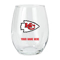15oz Personalized Stemless Glass | Kansas City Chiefs