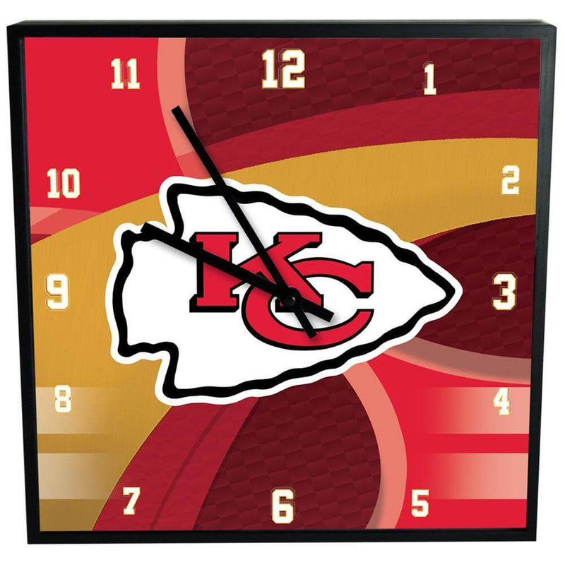 12 Inch Square Carbon Fiber Clock | Kansas City Chiefs Kansas City Chiefs, KCC, NFL, OldProduct 687746321127 $25