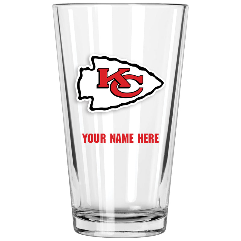 17oz Personalized Pint Glass | Kansas City Chiefs