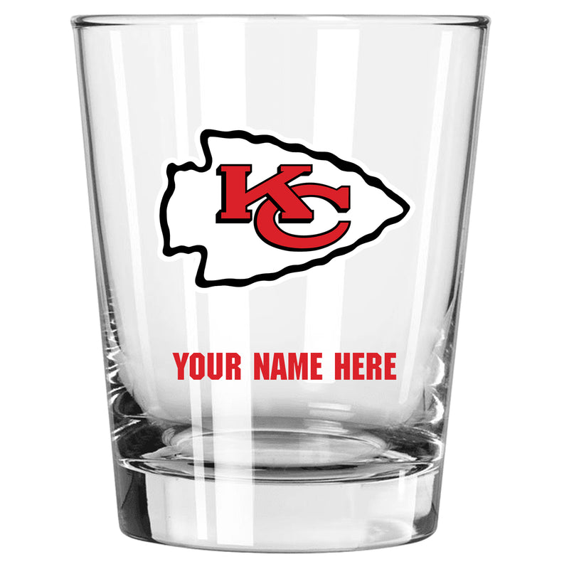 15oz Personalized Stemless Glass | Kansas City Chiefs