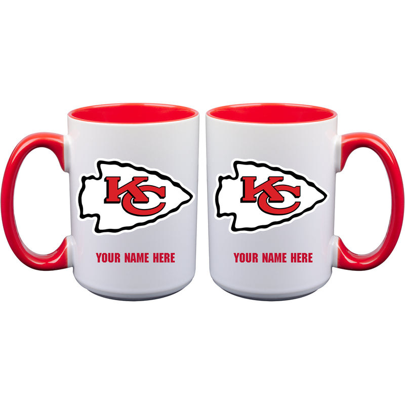 15oz Inner Color Personalized Ceramic Mug | Kansas City Chiefs 2790PER, CurrentProduct, Drinkware_category_All, Kansas City Chiefs, KCC, NFL, Personalized_Personalized  $27.99