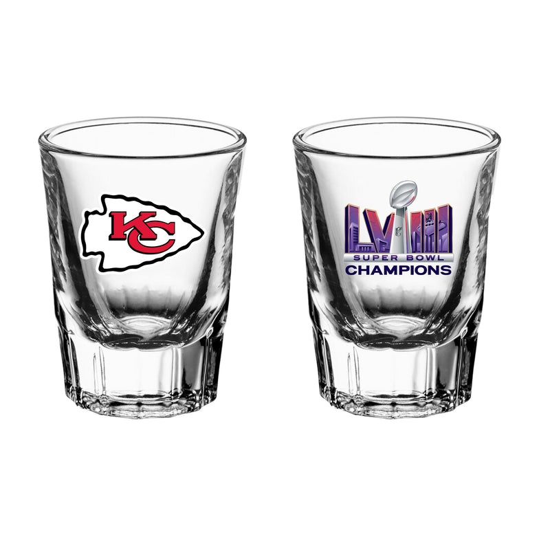 2oz Fluted Shot Glass | Kansas City Chiefs 2024 Champs