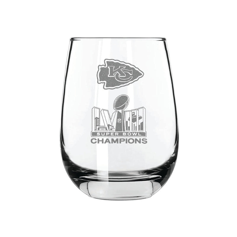 15oz Stemless Wine Glass | Kansas City Chiefs 2024 Champs