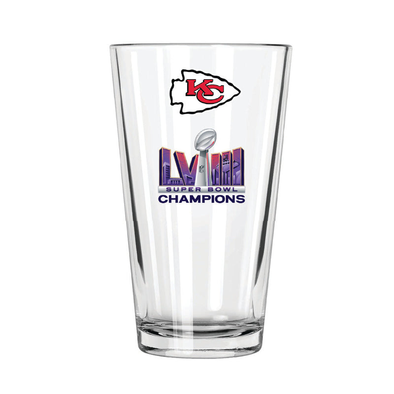 16oz Pint Glass | Kansas City Chiefs 2024 Champs