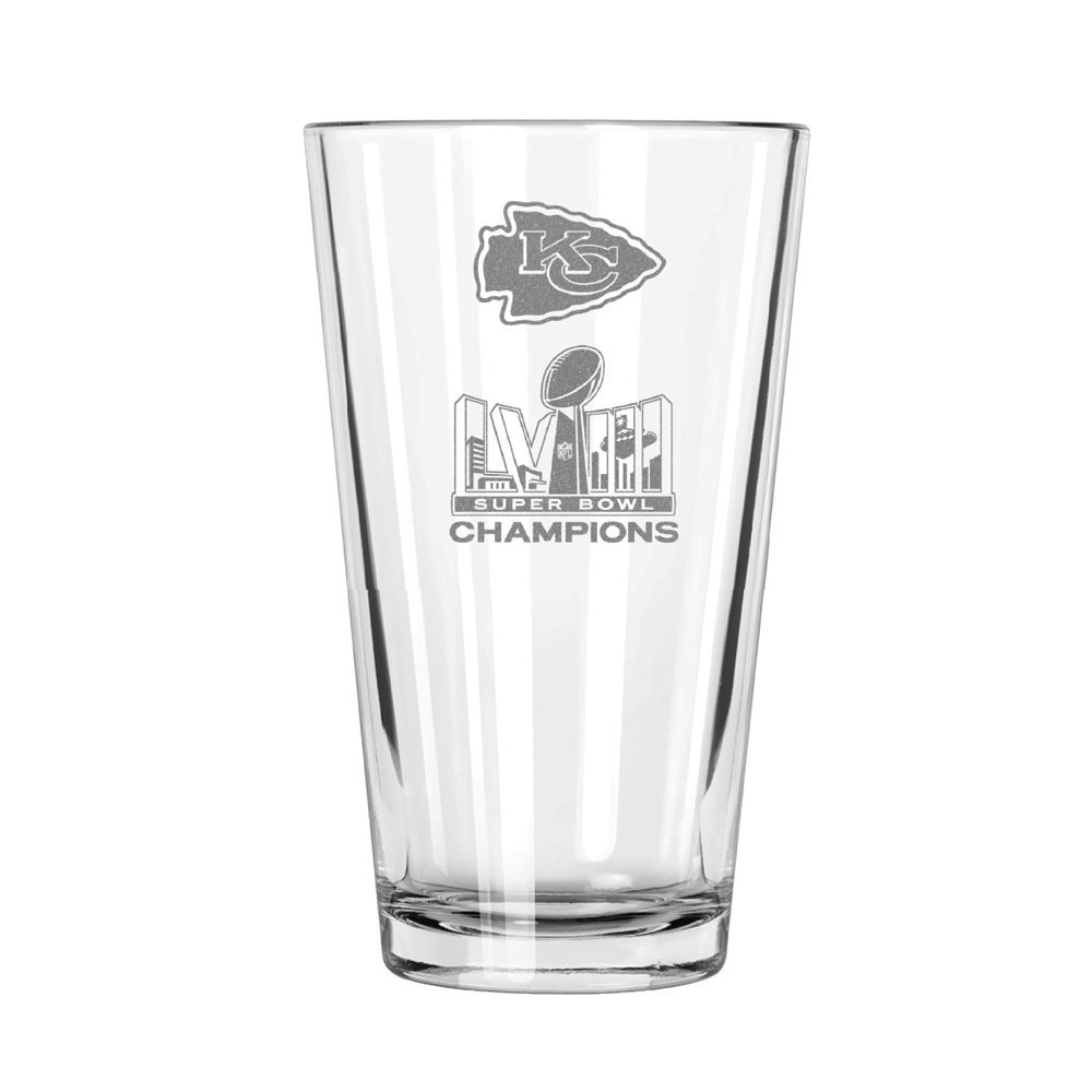 16oz Pint Glass | Kansas City Chiefs 2024 Champs