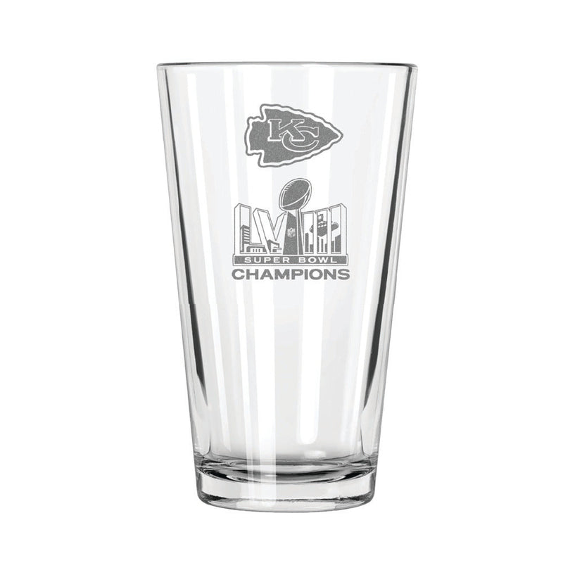 16oz Pint Glass | Kansas City Chiefs 2024 Champs