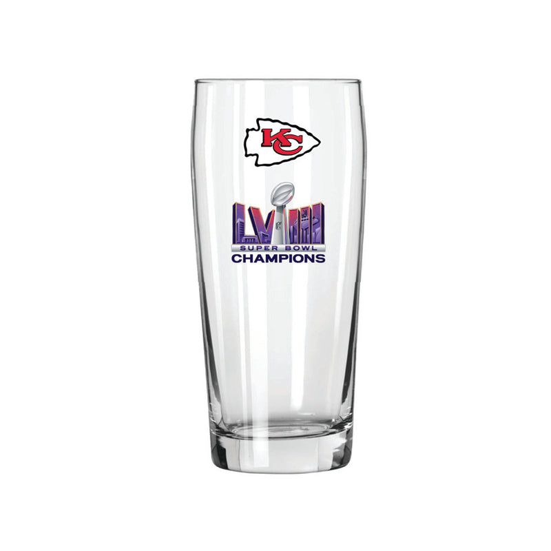 16oz Pub Pilsner Glass | Kansas City Chiefs 2024 Champs