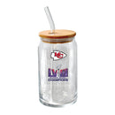 16oz Glass Tumbler with Bamboo Lid | Kansas City Chiefs 2024 Champs