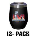 [12 Pack] 12oz Black Stainless Steel Stemless Tumbler | 2021 Super Bowl LVI