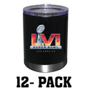 [12 Pack] 12oz Black Stainless Steel Lowball | 2021 Super Bowl LVI