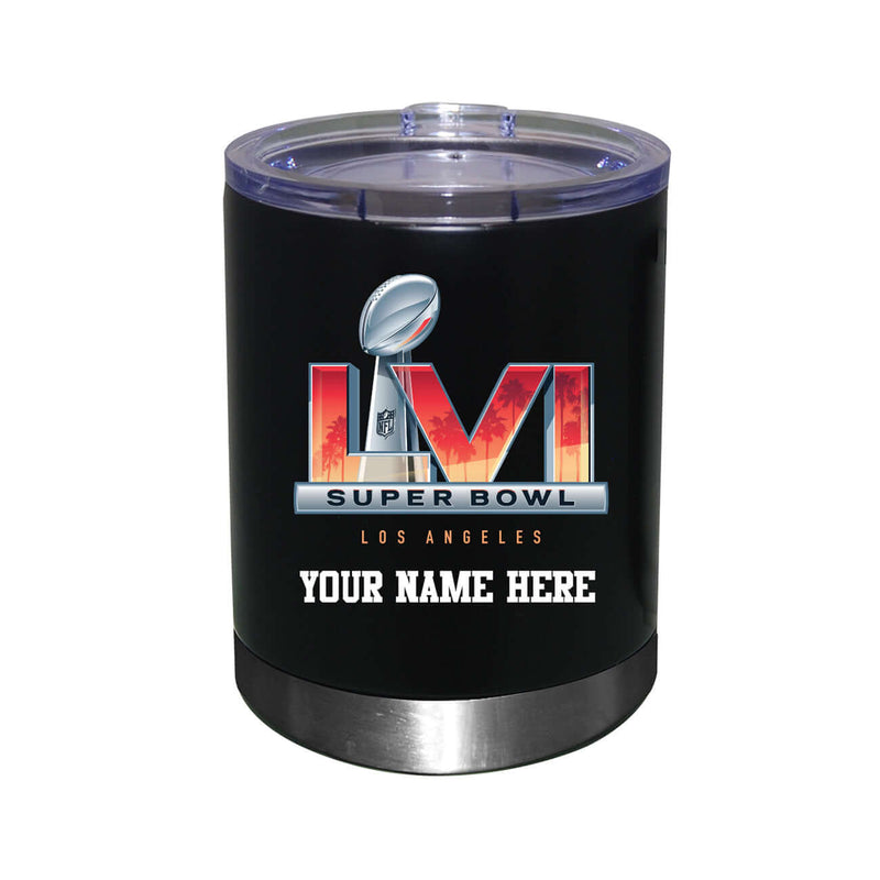 12 oz. Personalized Black Stainless Steel Lowball | 2021 Super Bowl LVI