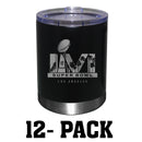 [12 Pack] 12oz Black Etched Stainless Steel Lowball | 2021 Super Bowl LVI