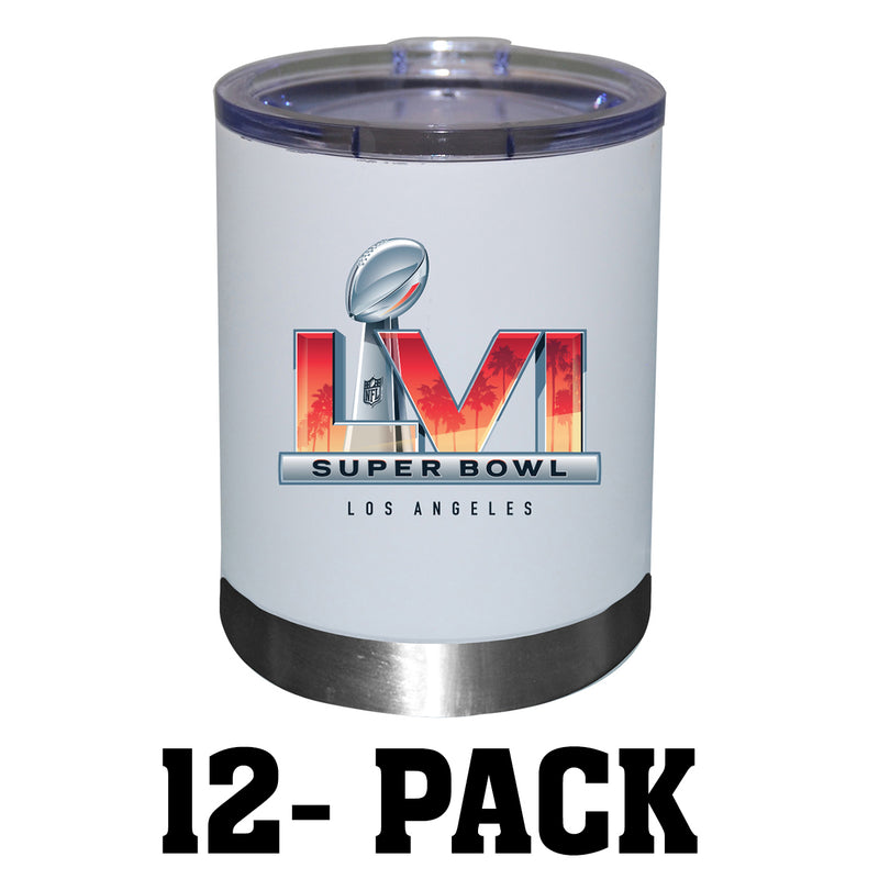 [12 Pack] 12oz White Stainless Steel Lowball | 2021 Super Bowl LVI