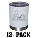 [12 Pack] 12oz White Etched Stainless Steel Lowball | 2021 Super Bowl LVI