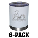 [6 Pack] 12oz White Etched Stainless Steel Lowball | 2021 Super Bowl LVI