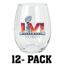 [12 Pack] 15oz Stemless Wine Glass | 2021 Super Bowl LVI