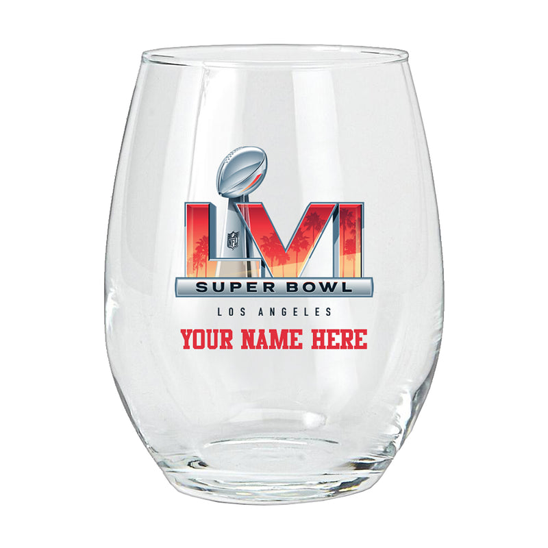 15 oz. Personalized Stemless Wine Glass | 2021 Super Bowl LVI