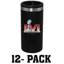 [12 Pack] Black Stainless Steel Slim Can Holder | 2021 Super Bowl LVI
