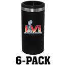 [6 Pack] Black Stainless Steel Slim Can Holder | 2021 Super Bowl LVI