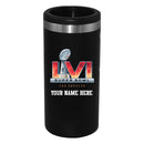Personalized Black Stainless Steel Slim Can Holder | 2021 Super Bowl LVI