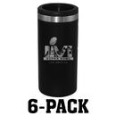 [6 Pack] Etched Black Stainless Steel Slim Can Holder | 2021 Super Bowl LVI