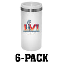 [6 Pack] White Stainless Steel Slim Can Holder | 2021 Super Bowl LVI