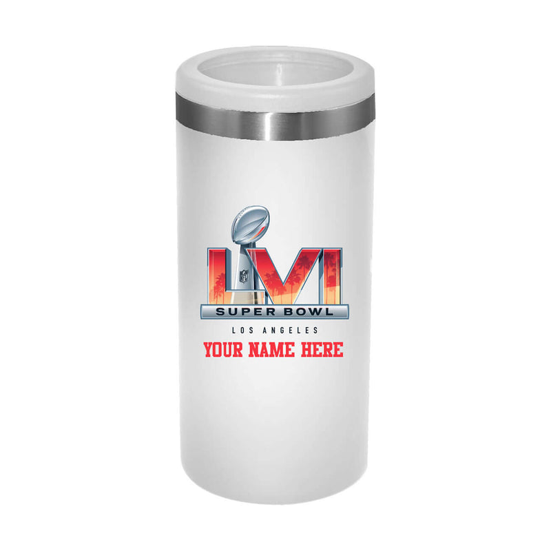 12 oz. Personalized White Stainless Steel Lowball | 2021 Super Bowl LVI