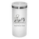 Personalized Etched White Stainless Steel Slim Can Holder | 2021 Super Bowl LVI