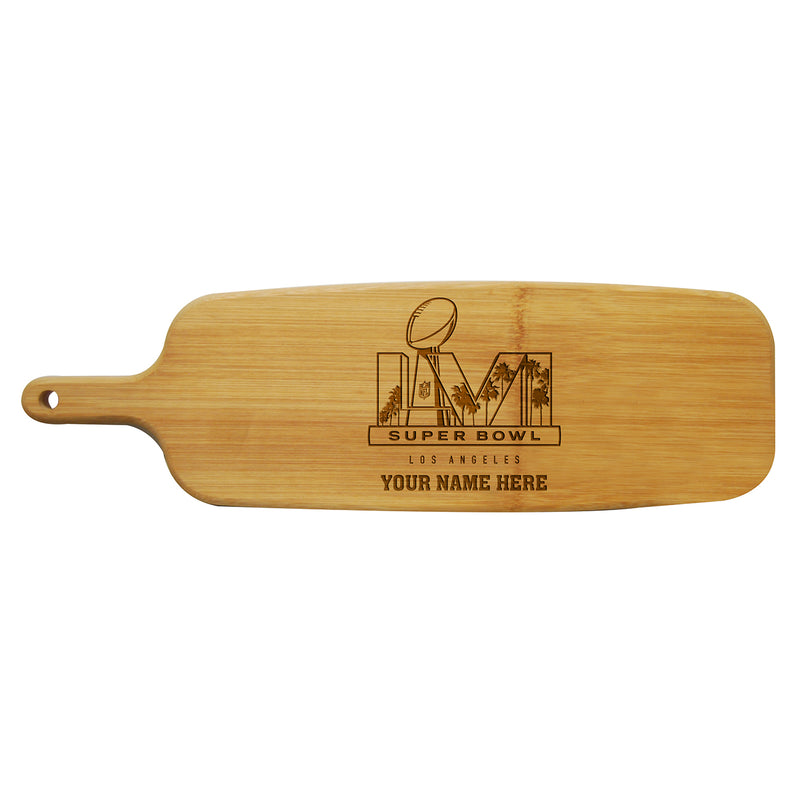 Personalized Bamboo Paddle Cutting and Serving Board | 2021 Super Bowl LVI