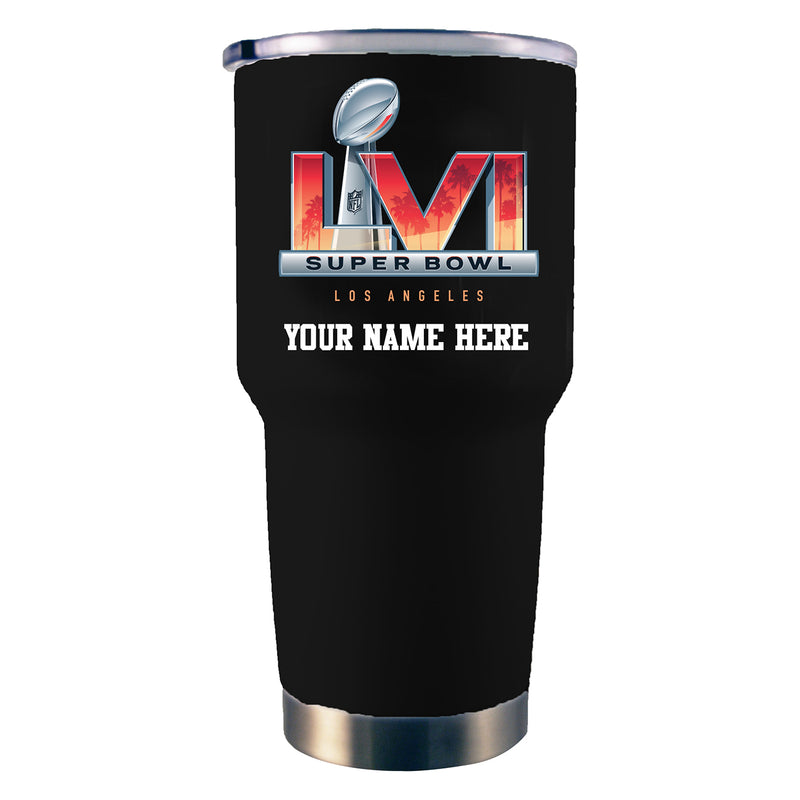 30 oz. Personalized Black Stainless Steel Tumbler | 2021 Super Bowl LVI