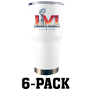 [6 Pack] 30oz White Stainless Steel Tumbler | 2021 Super Bowl LVI
