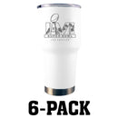 [6 Pack] 30oz Etched White Stainless Steel Tumbler | 2021 Super Bowl LVI