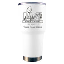 30 oz. Personalized Etched White Stainless Steel Tumbler | 2021 Super Bowl LVI
