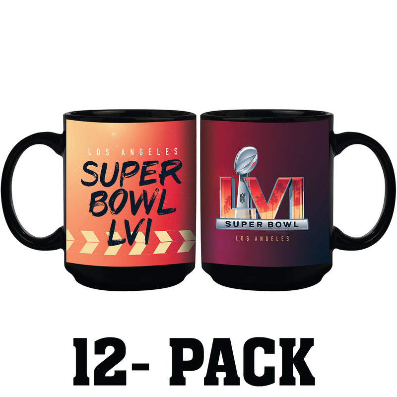 [12 Pack] 15oz Black Sublimated Mug | 2021 Super Bowl LVI