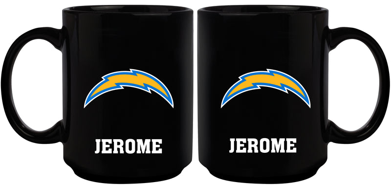 15oz Black Personalized Ceramic Mug  | Los Angeles Chargers CurrentProduct, Drinkware_category_All, Engraved, LAC, Los Angeles Chargers, NFL, Personalized_Personalized 194207504147 $21.86