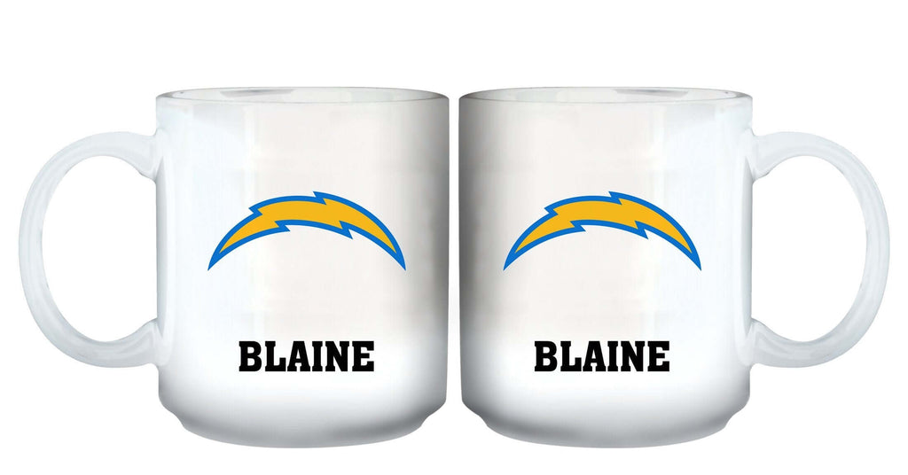 11oz White Personalized Ceramic Mug | Los Angeles Chargers CurrentProduct, Custom Drinkware, Drinkware_category_All, Gift Ideas, LAC, Los Angeles Chargers, NFL, Personalization, Personalized_Personalized 194207442593 $20.11