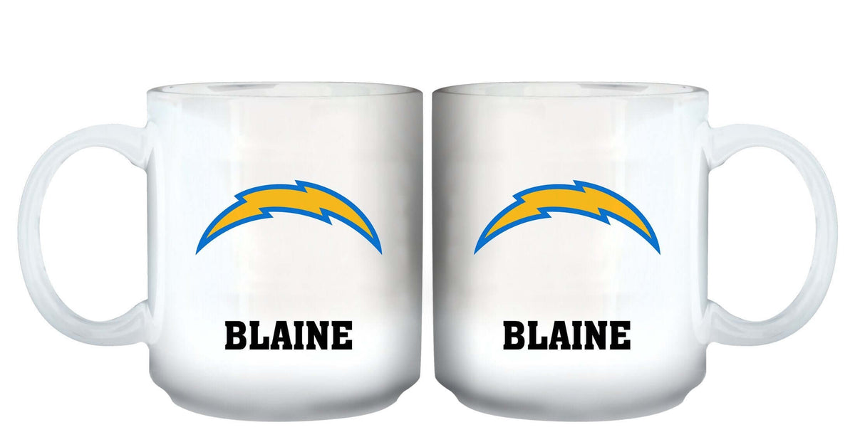 11oz White Personalized Ceramic Mug | Los Angeles Chargers CurrentProduct, Custom Drinkware, Drinkware_category_All, Gift Ideas, LAC, Los Angeles Chargers, NFL, Personalization, Personalized_Personalized 194207442593 $20.11