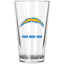 17oz Personalized Pint Glass | Los Angeles Chargers
