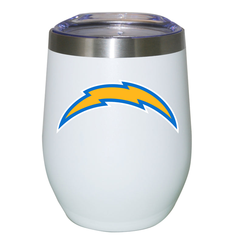 12oz White Stainless Steel Stemless Tumbler | Los Angeles Chargers CurrentProduct, Drinkware_category_All, LAC, Los Angeles Chargers, NFL 194207625415 $27.49