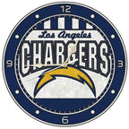 12 Inch Art Glass Clock | Los Angeles Chargers CurrentProduct, Home & Office_category_All, LAC, Los Angeles Chargers, NFL 687746446554 $38.49