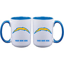 15oz Inner Color Personalized Ceramic Mug | Los Angeles Chargers 2790PER, CurrentProduct, Drinkware_category_All, LAC, Los Angeles Chargers, NFL, Personalized_Personalized  $27.99