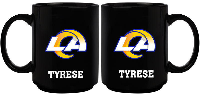 15oz Black Personalized Ceramic Mug | Los Angeles Rams CurrentProduct, Drinkware_category_All, Engraved, LAR, Los Angeles Rams, NFL, Personalized_Personalized 194207504185 $21.86