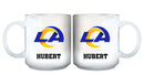 11oz White Personalized Ceramic Mug | Los Angeles Rams CurrentProduct, Custom Drinkware, Drinkware_category_All, Gift Ideas, LAR, Los Angeles Rams, NFL, Personalization, Personalized_Personalized 194207442586 $20.11