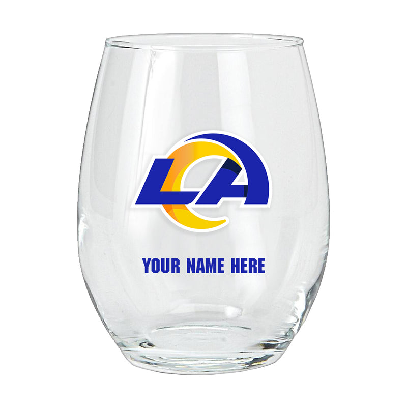 15oz Personalized Stemless Glass | Los Angeles Rams