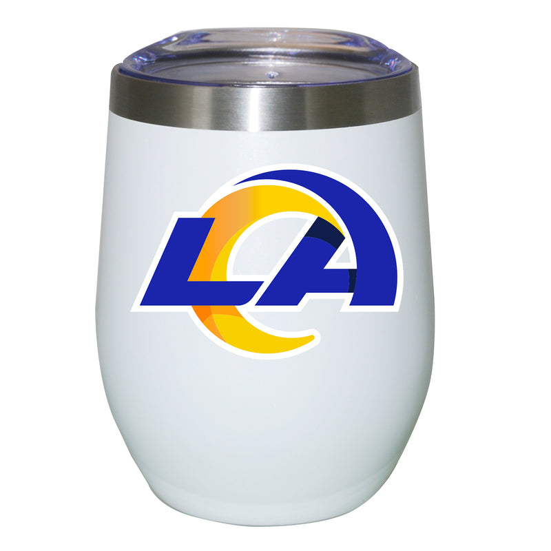 12oz White Stainless Steel Stemless Tumbler | Los Angeles Rams CurrentProduct, Drinkware_category_All, LAR, Los Angeles Rams, NFL 194207625422 $27.49