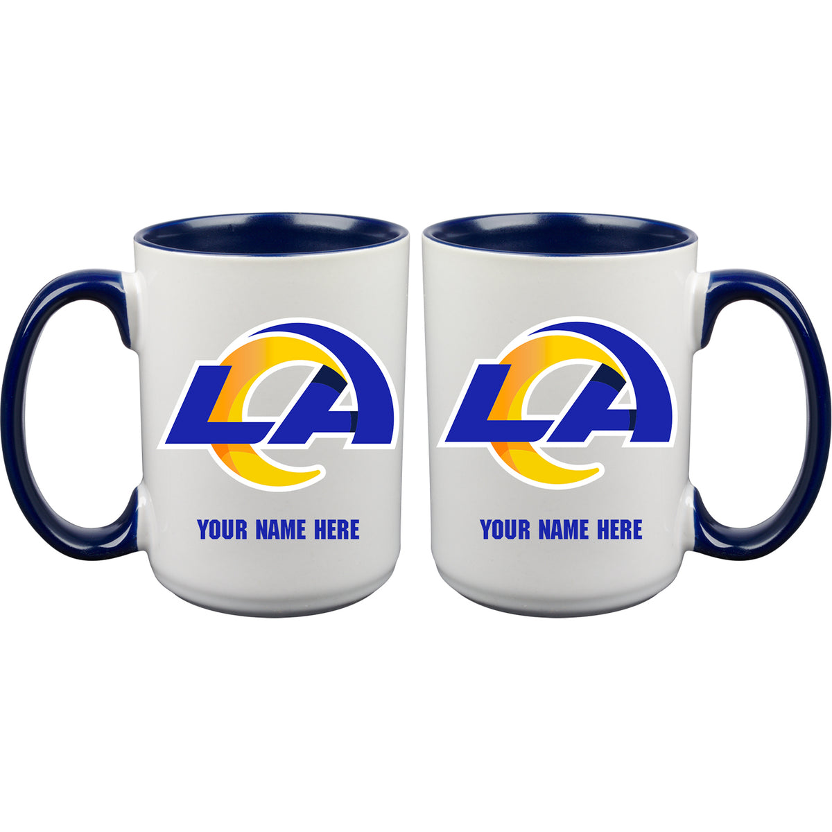 15oz Inner Color Personalized Ceramic Mug | Los Angeles Rams 2790PER, CurrentProduct, Drinkware_category_All, LAR, Los Angeles Rams, NFL, Personalized_Personalized  $27.99