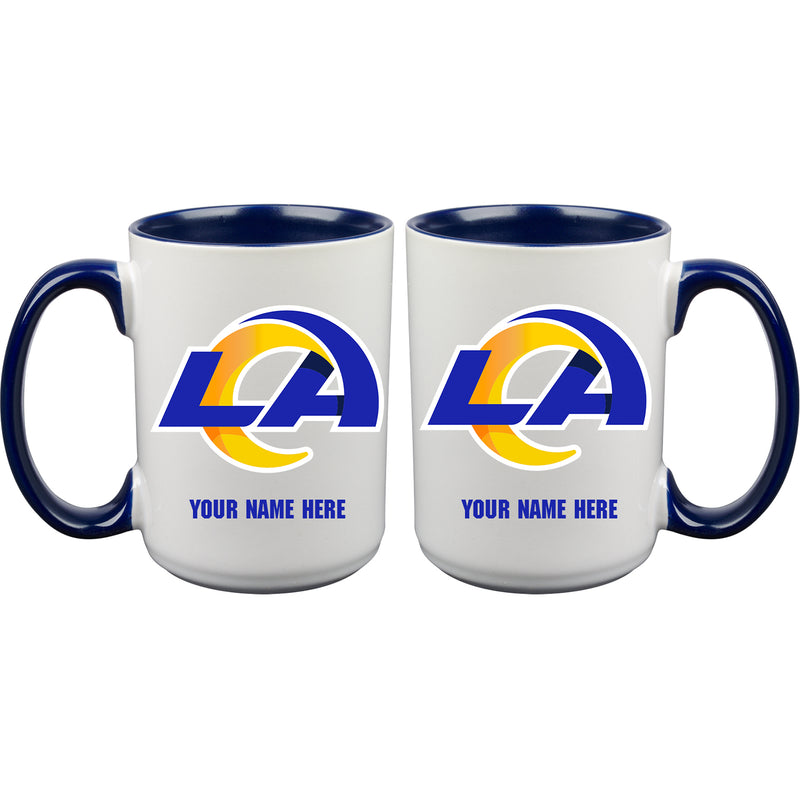 15oz Inner Color Personalized Ceramic Mug | Los Angeles Rams 2790PER, CurrentProduct, Drinkware_category_All, LAR, Los Angeles Rams, NFL, Personalized_Personalized  $27.99