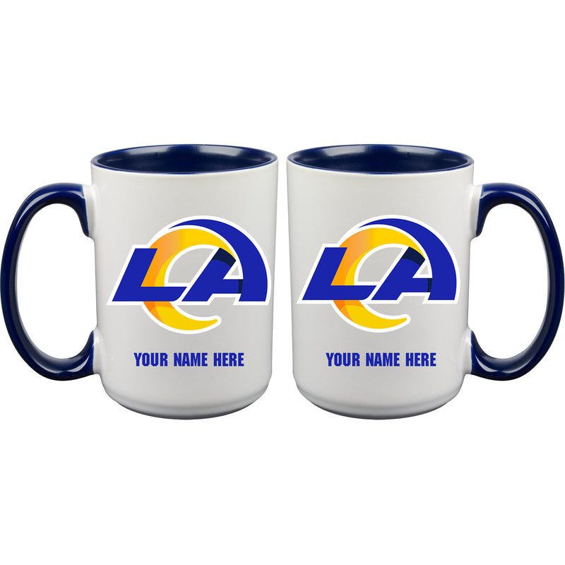 15oz Inner Color Personalized Ceramic Mug | Los Angeles Rams 2790PER, CurrentProduct, Drinkware_category_All, LAR, Los Angeles Rams, NFL, Personalized_Personalized  $27.99